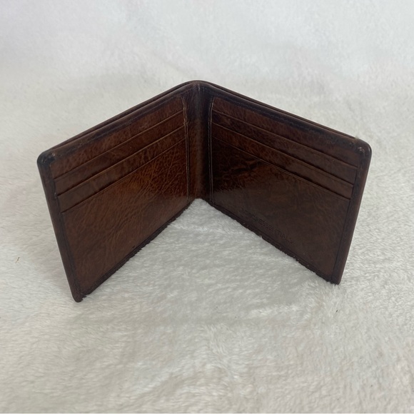 NEW BOSCA Essentials Men's BiFold Wallet Brown Leather Thin Card - Picture 6 of 6